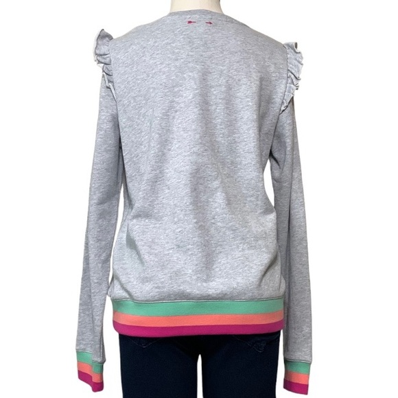 The Upside Frill Bondi Crew Gray Sweatshirt Size Medium - Picture 2 of 10